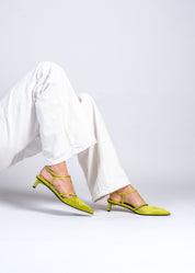 PETRA - ACID LIME SILK SATIN PUMP
