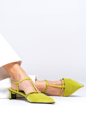 PETRA - ACID LIME SILK SATIN PUMP