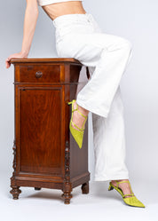 PETRA - ACID LIME SILK SATIN PUMP