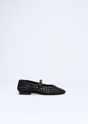 RILEY -  BLACK LEATHER BALLET FLAT