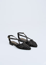 RAMY -  BLACK LEATHER SANDALS