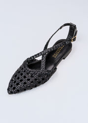 RAMY -  BLACK LEATHER SANDALS