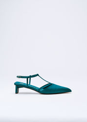 PETRA - CERULEAN BLUE SILK SATIN PUMP