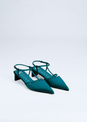PETRA - CERULEAN BLUE SILK SATIN PUMP