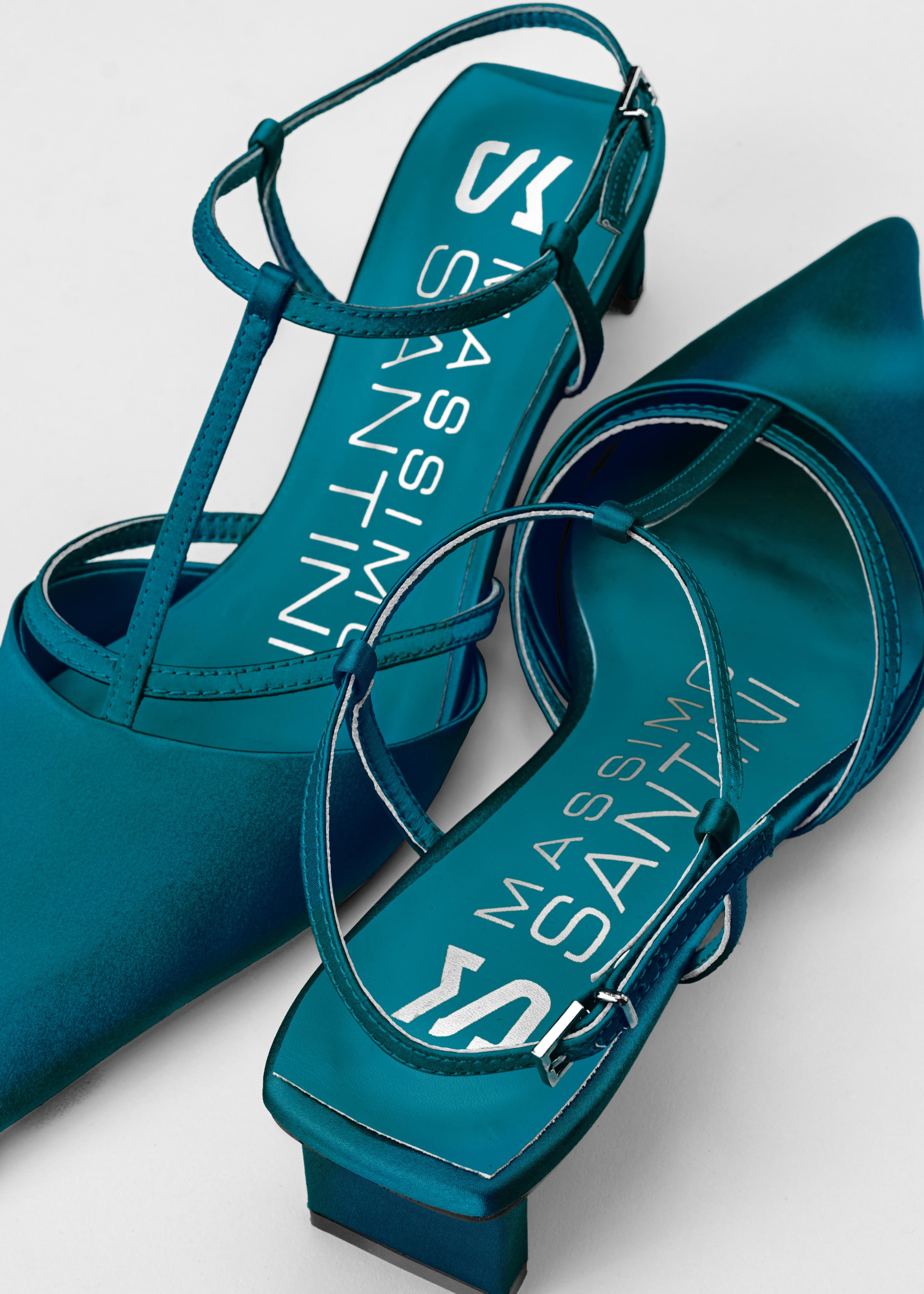 PETRA - CERULEAN BLUE SILK SATIN PUMP