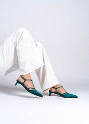 PETRA - CERULEAN BLUE SILK SATIN PUMP