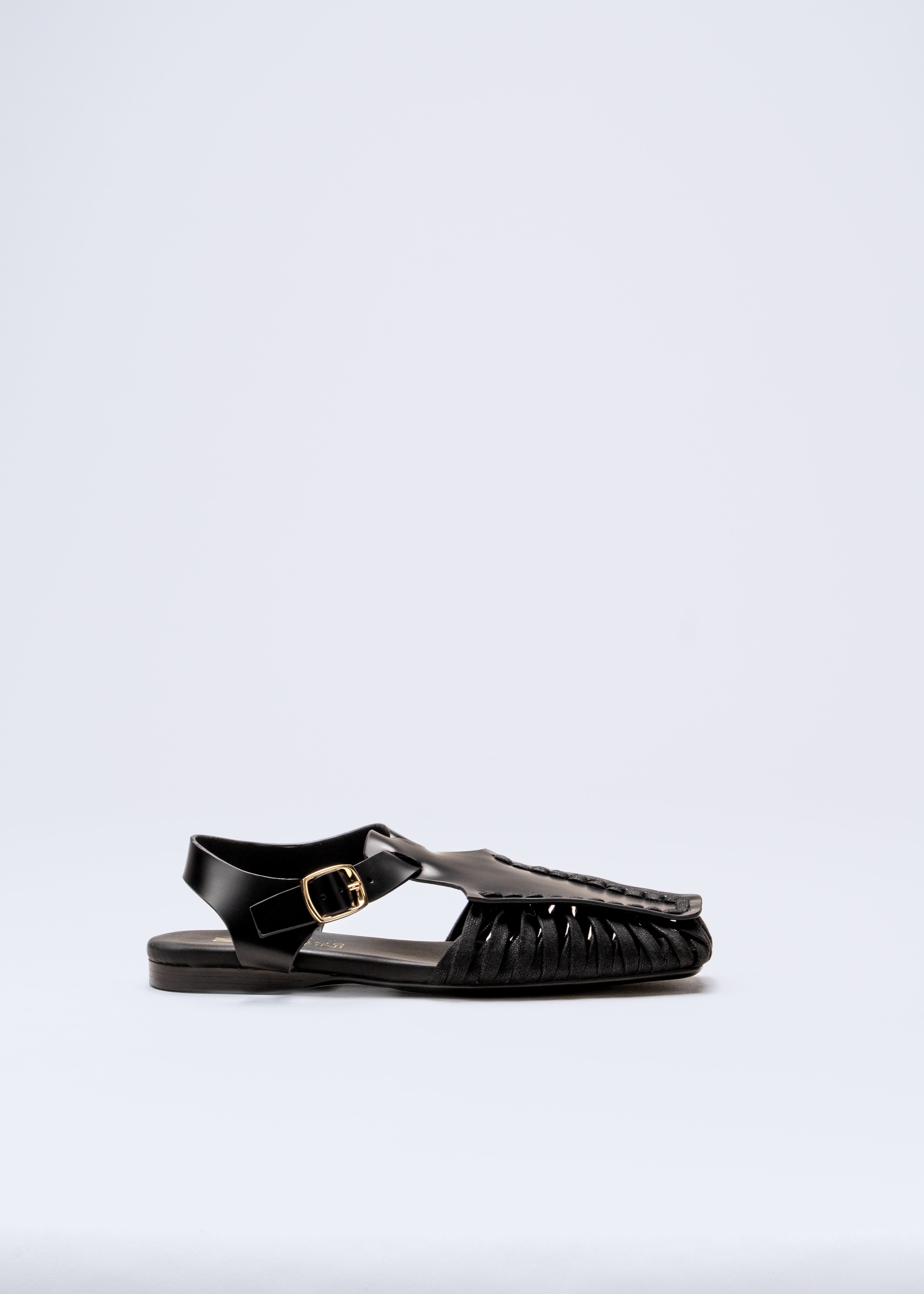 RACHEL- BLACK LEATHER SANDAL