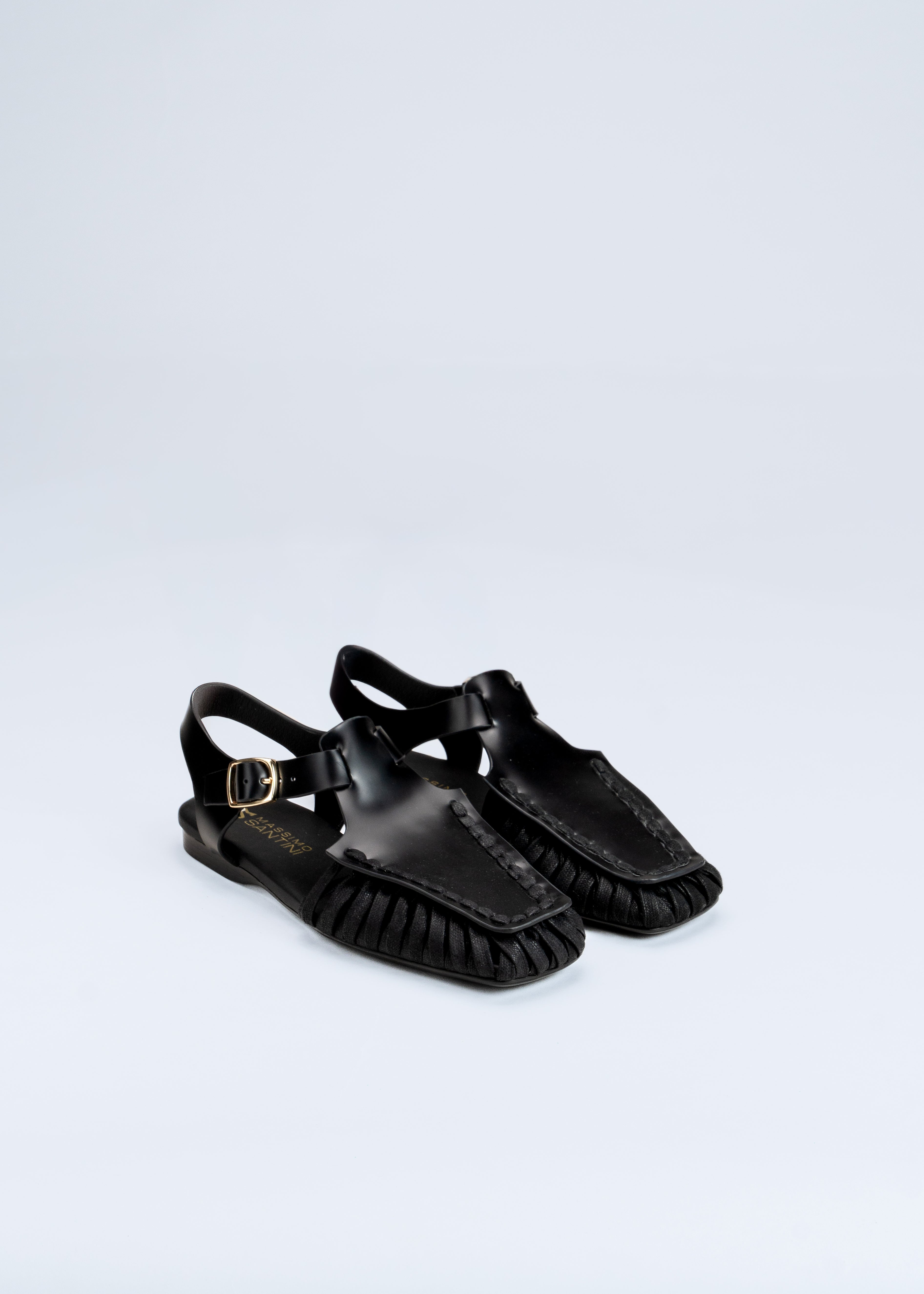 RACHEL- BLACK LEATHER SANDAL