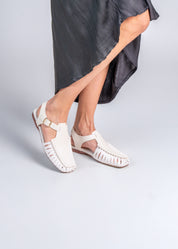 RACHEL- WHITE LEATHER SANDAL