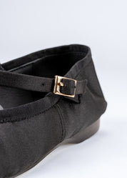 RAGIA - BLACK SATIN BALLET FLATS