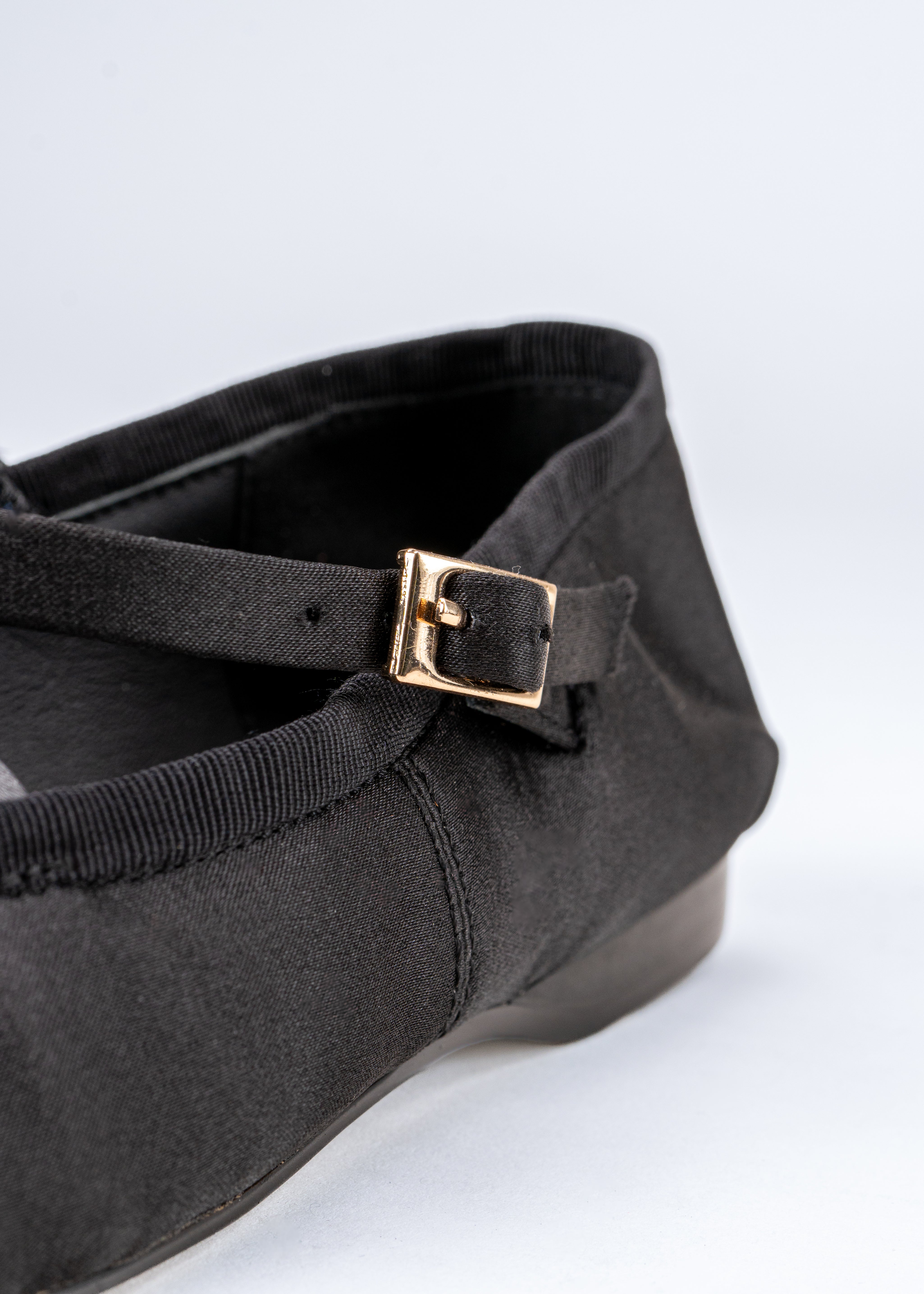 RAGIA - BLACK SATIN BALLET FLATS