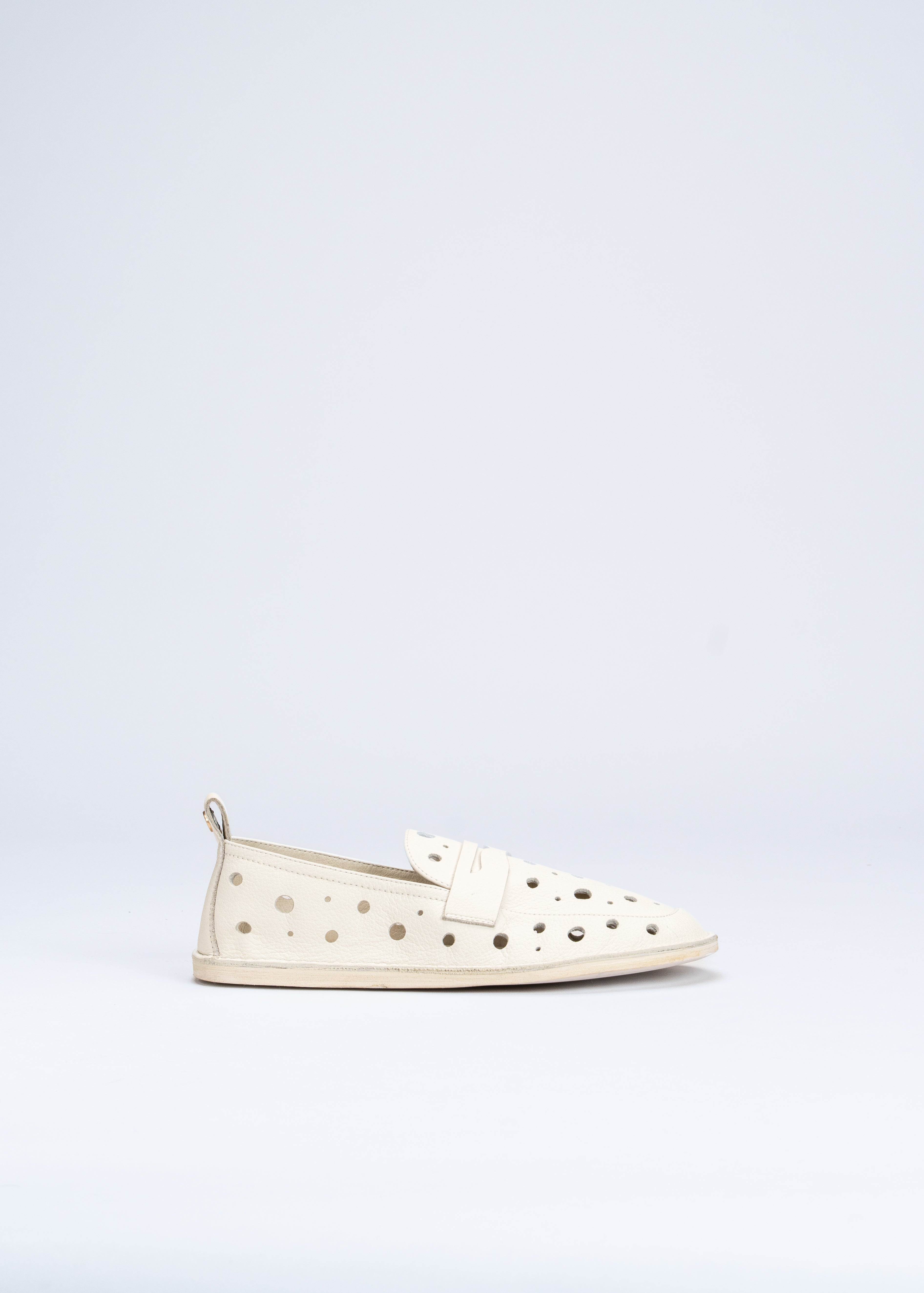 REBECCA - WHITE PERFORATES LOAFERS