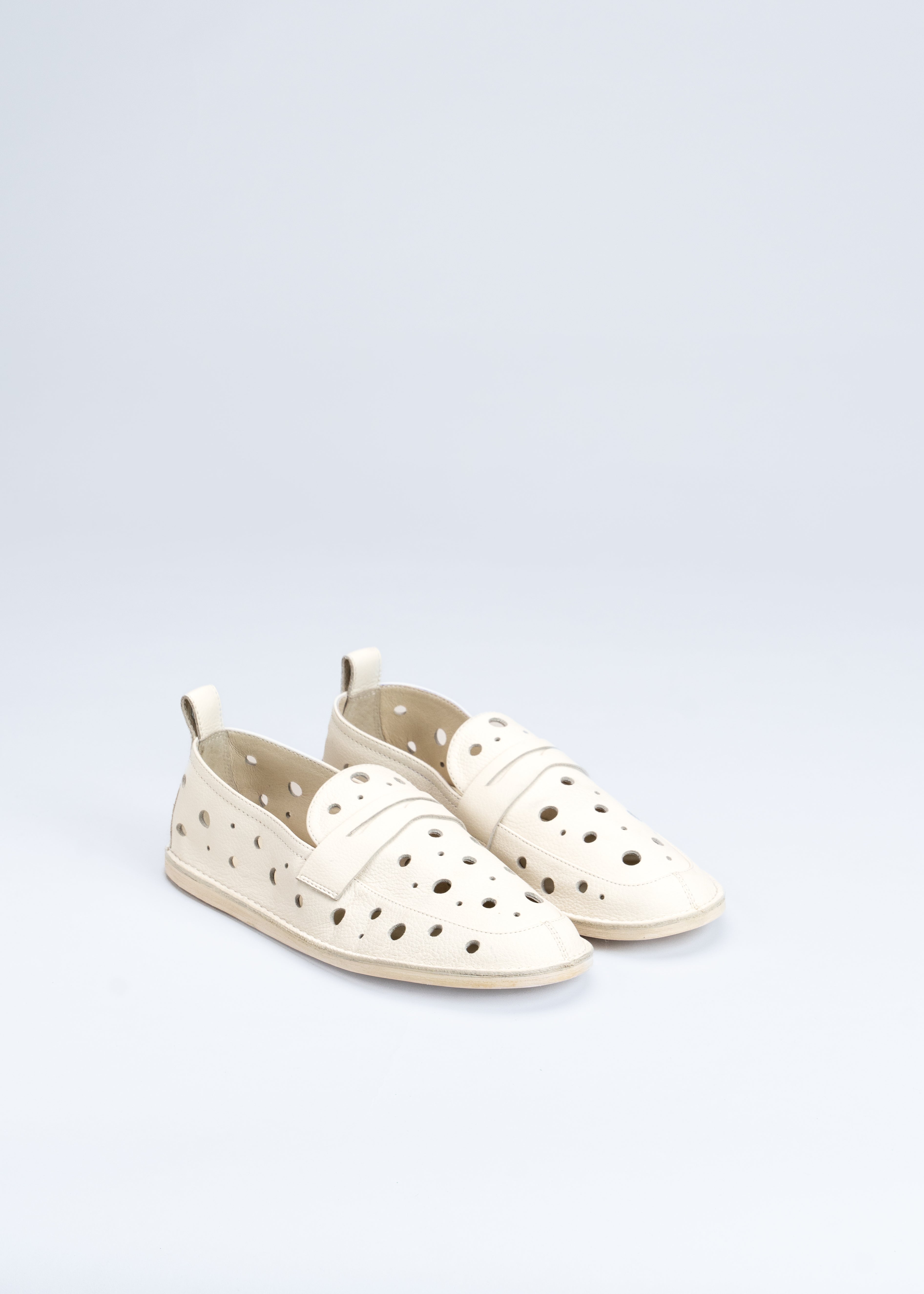 REBECCA - WHITE PERFORATES LOAFERS
