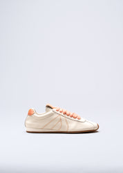 RIANNA - SNEAKER BIANCO LATTE CON CONTRASTI CORALLO