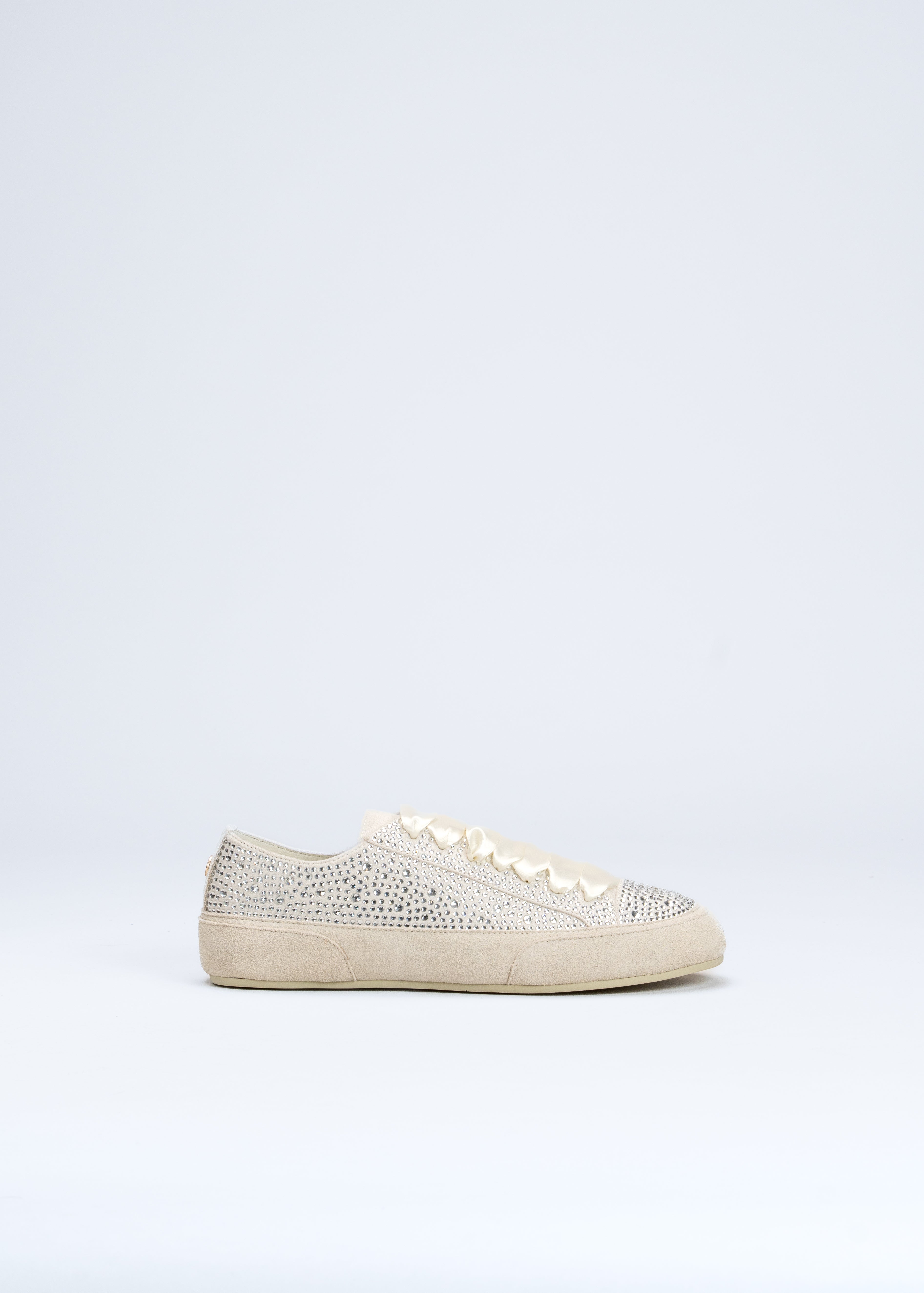 RILLA - WHITE SNEAKERS WITH CRYSTALS