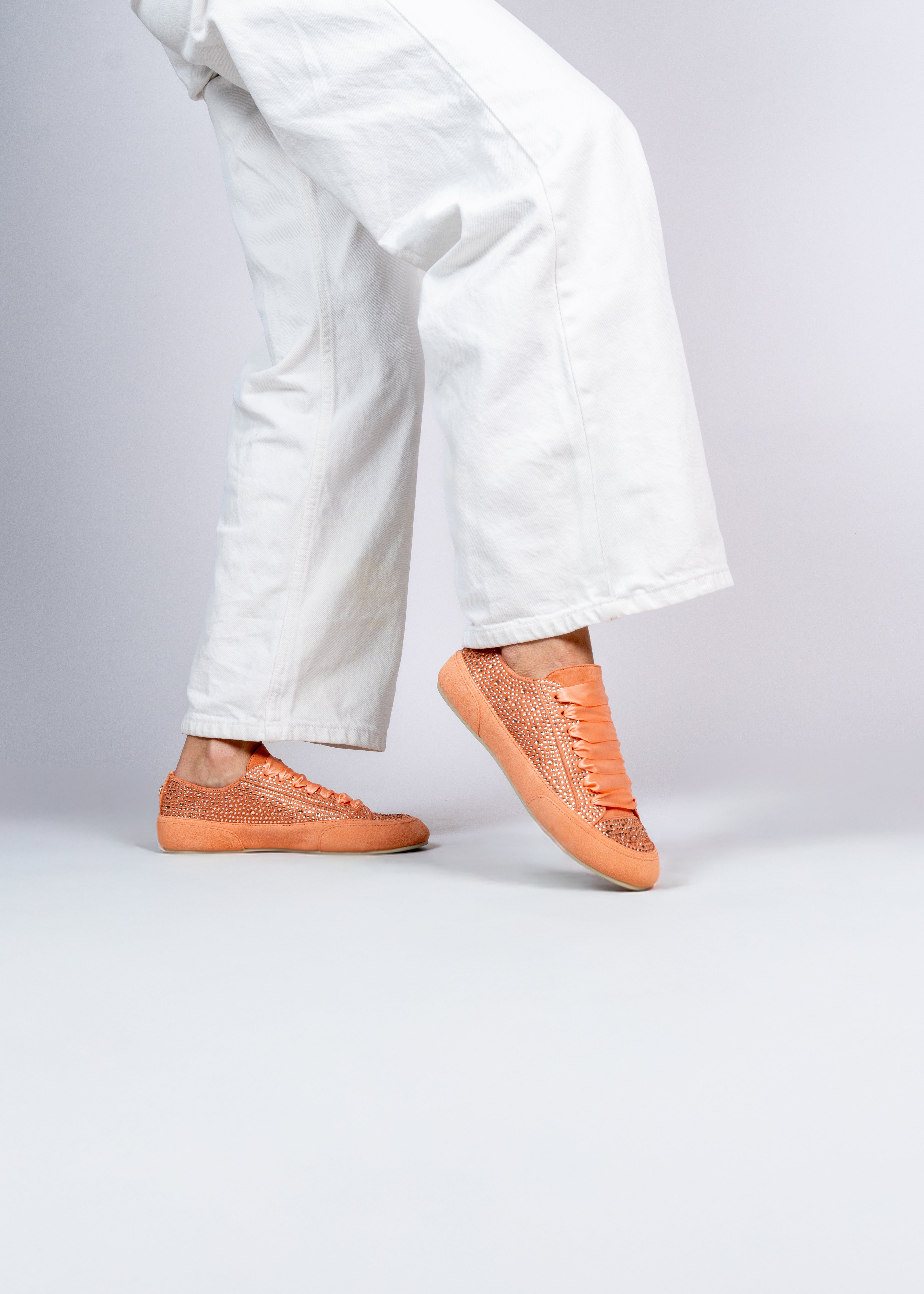 RILLA - SNEAKER CORALLO CON CRISTALLI