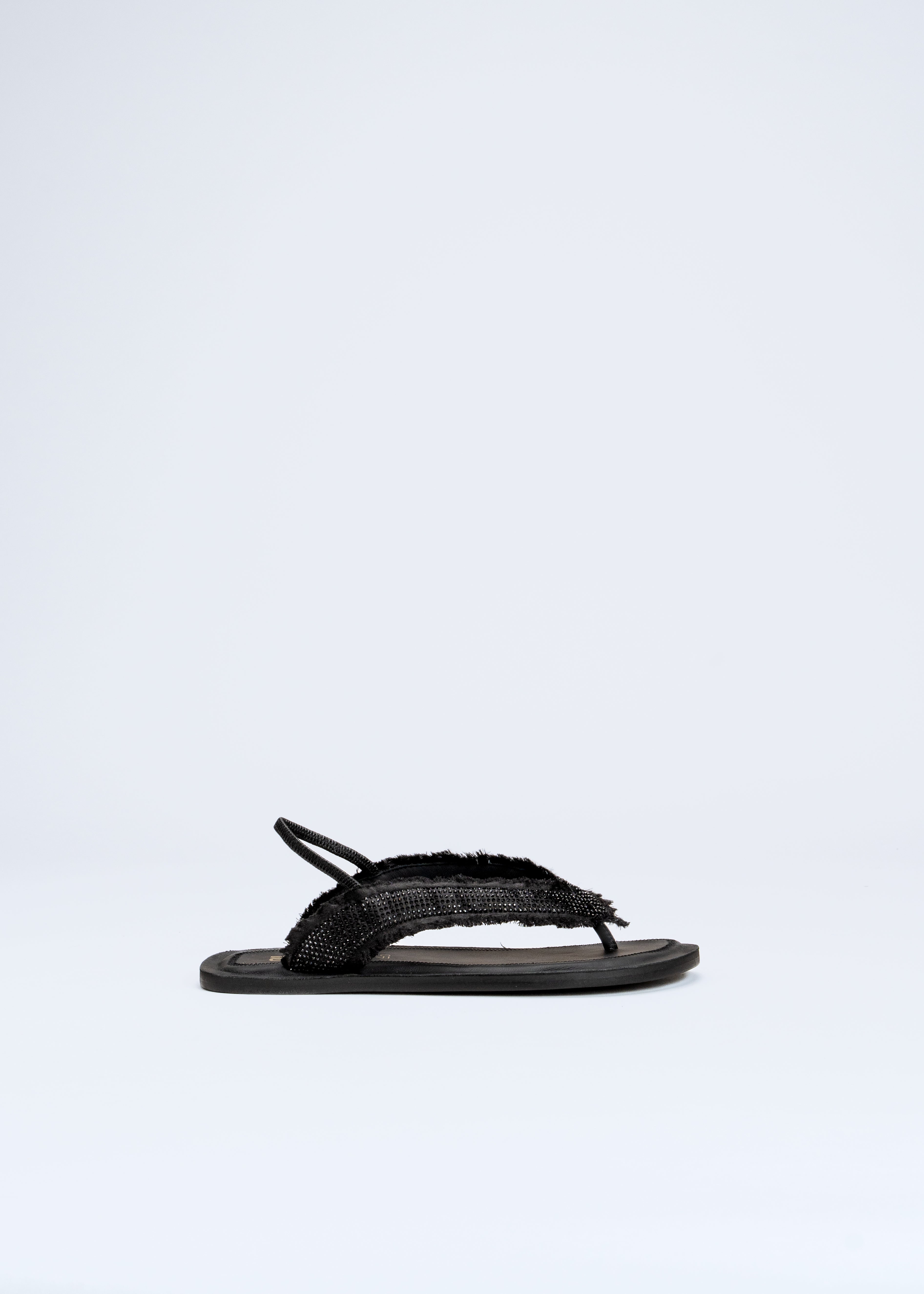 ROXANA - BLACK CRYSTAL SANDALS