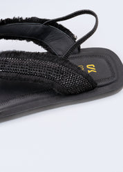 ROXANA - BLACK CRYSTAL SANDALS