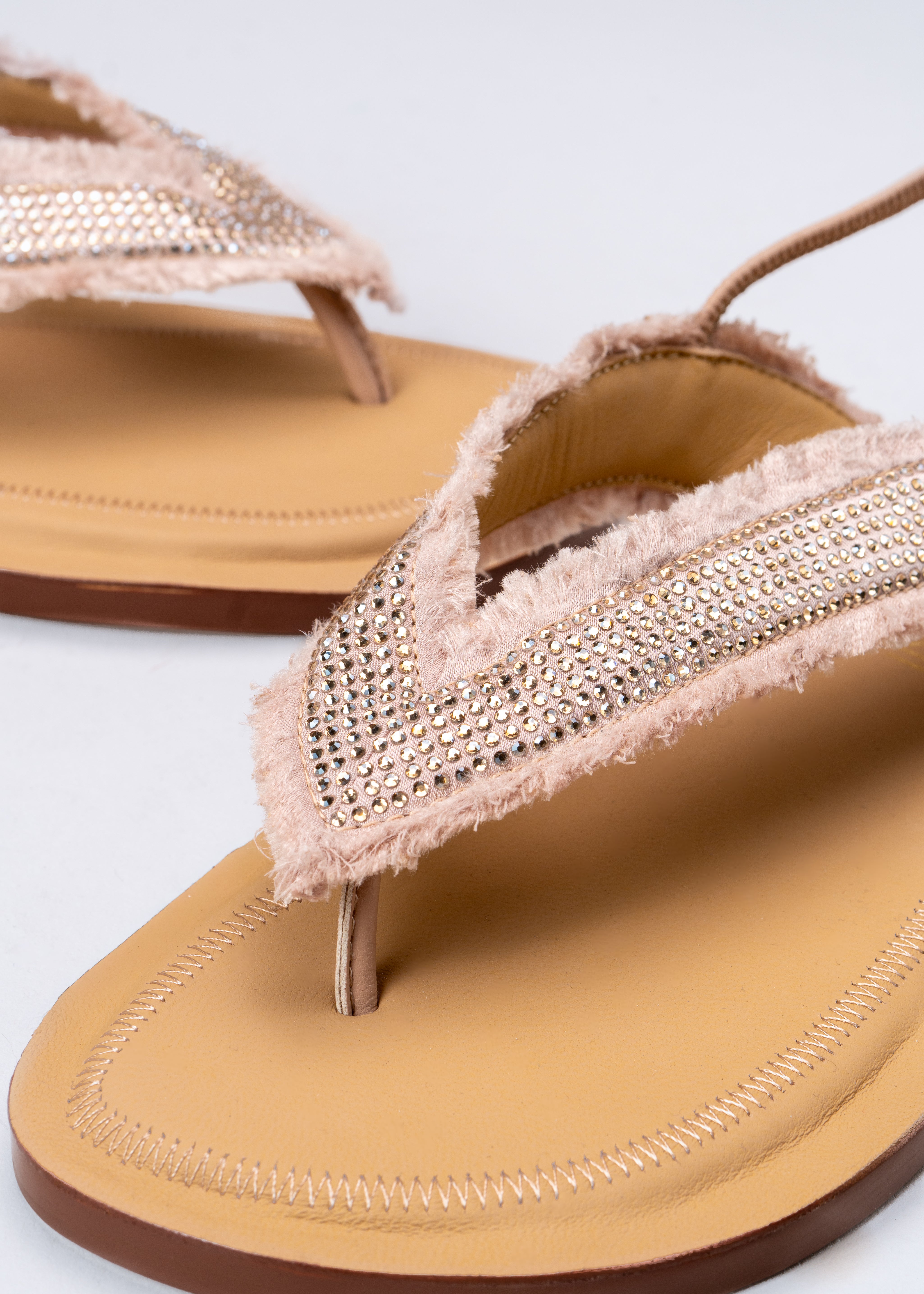 ROXANA - NUDE CRYSTAL SANDALS