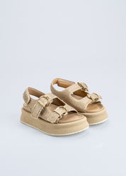 RUGA - SAND CRYSTAL PLATFORM SANDALS