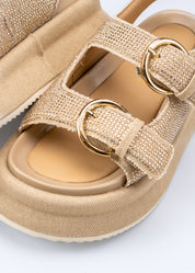 RUGA - SAND CRYSTAL PLATFORM SANDALS