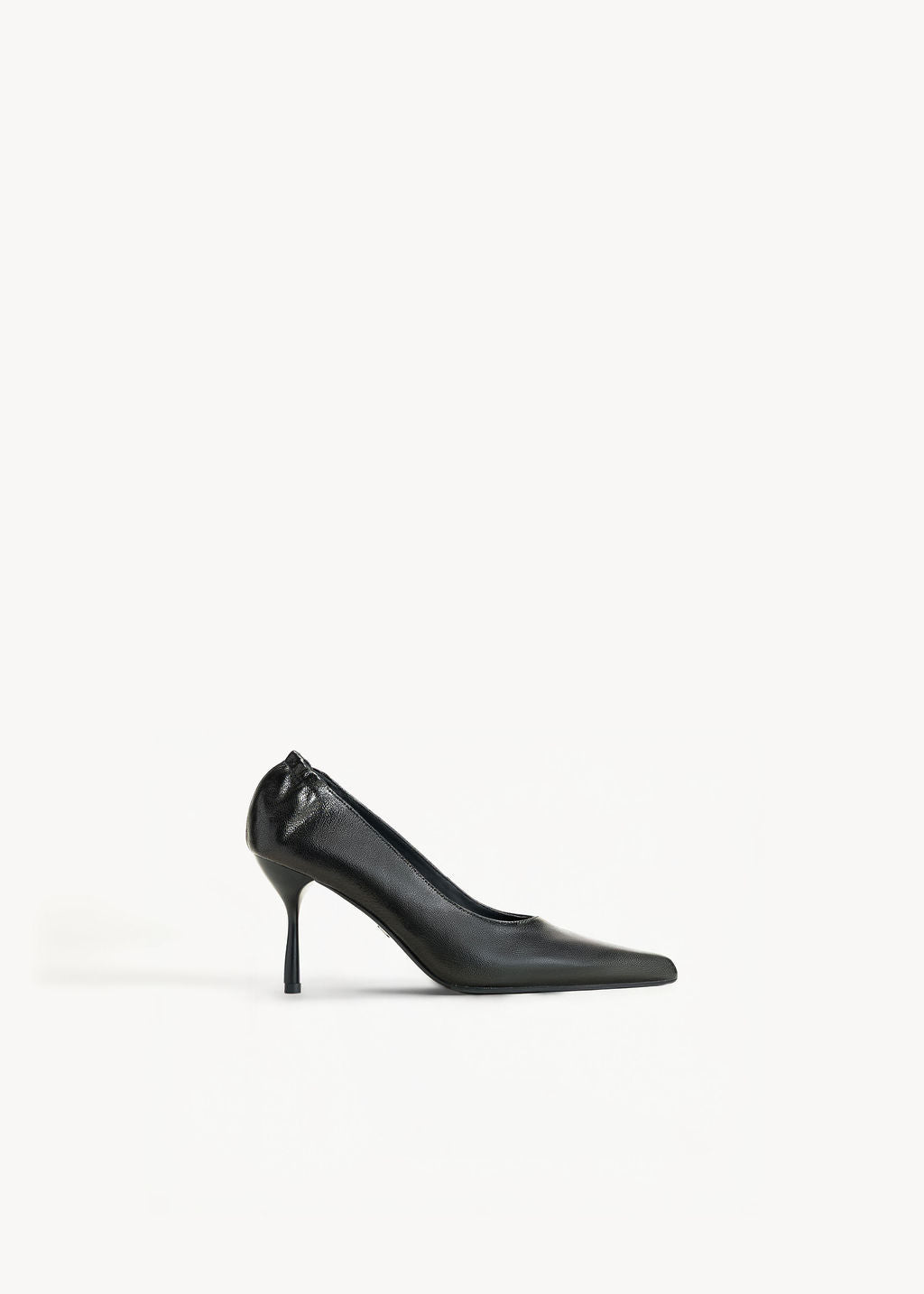 SATINE - BLACK INK LEATHER DÈCOLLETÈ