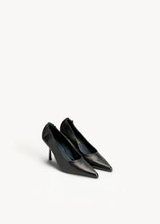SATINE - BLACK INK LEATHER DÈCOLLETÈ