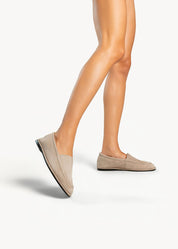 SANDRA - TAUPE SUEDE YATCH LOAFERS