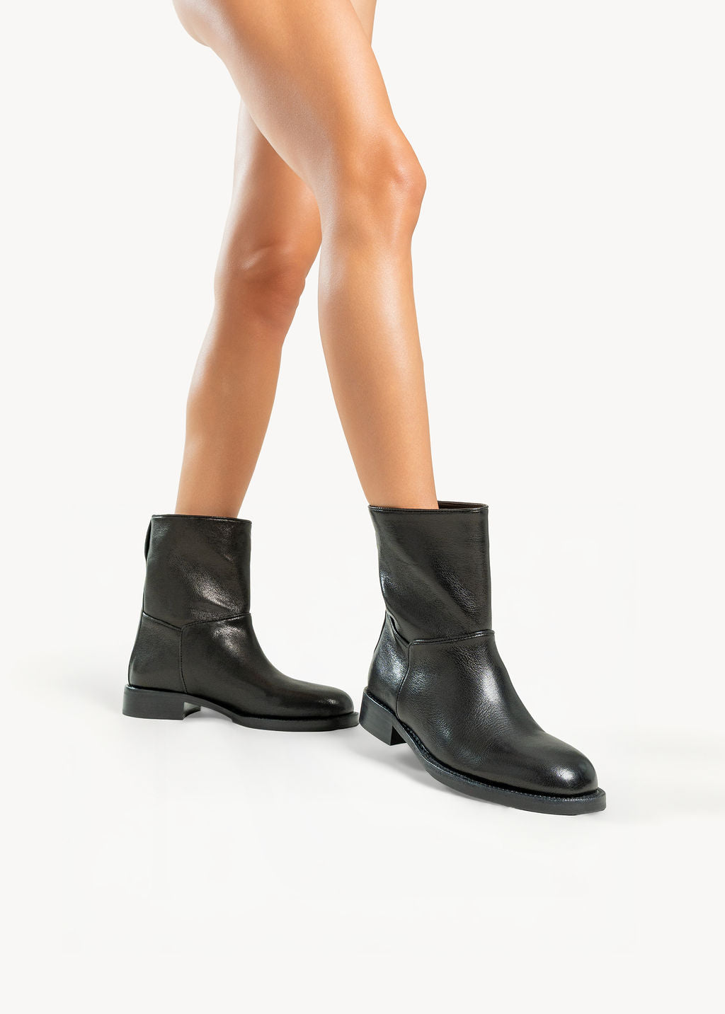 SOLEA  - BLACK INK LEATHER ANKLE BOOT