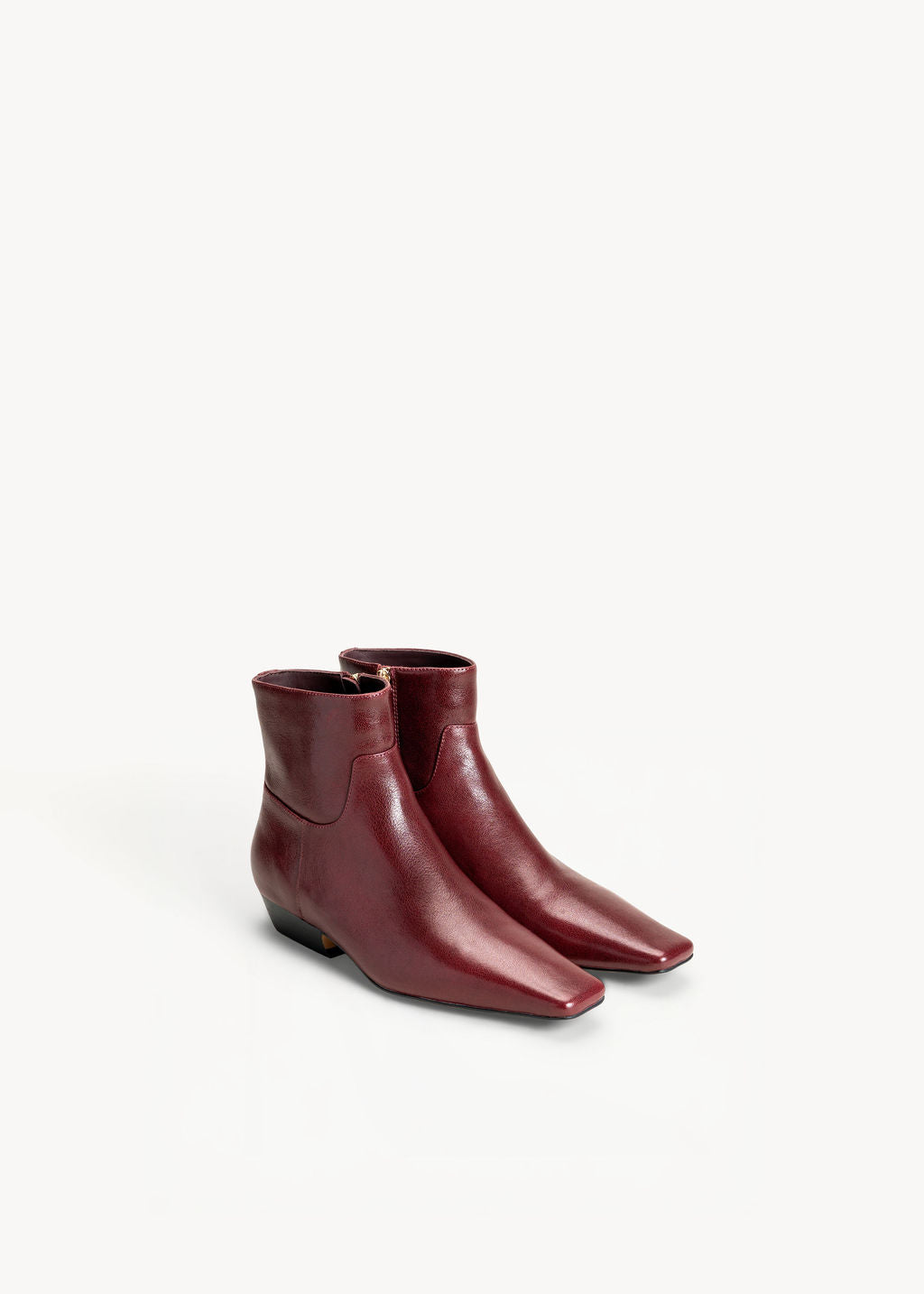 SUNA  - WINE LEATHER ANKLE BOOT