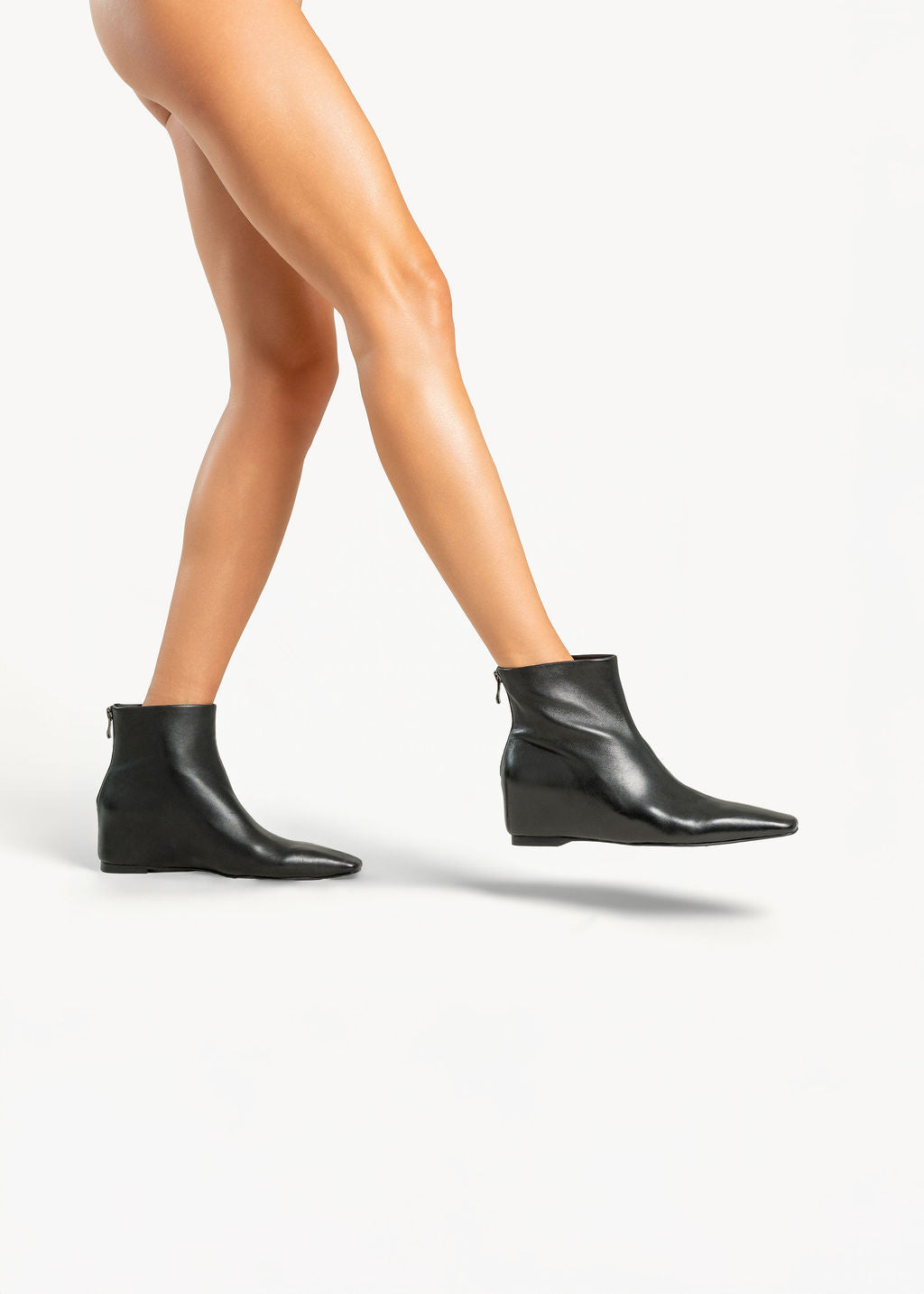 SABRINA  - BLACK INK LEATHER ANKLE BOOT