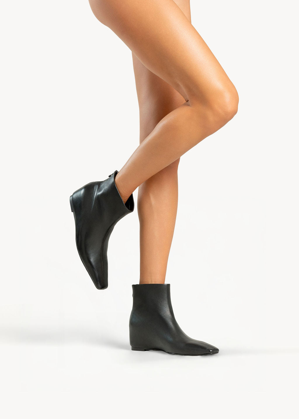 SABRINA  - BLACK INK LEATHER ANKLE BOOT