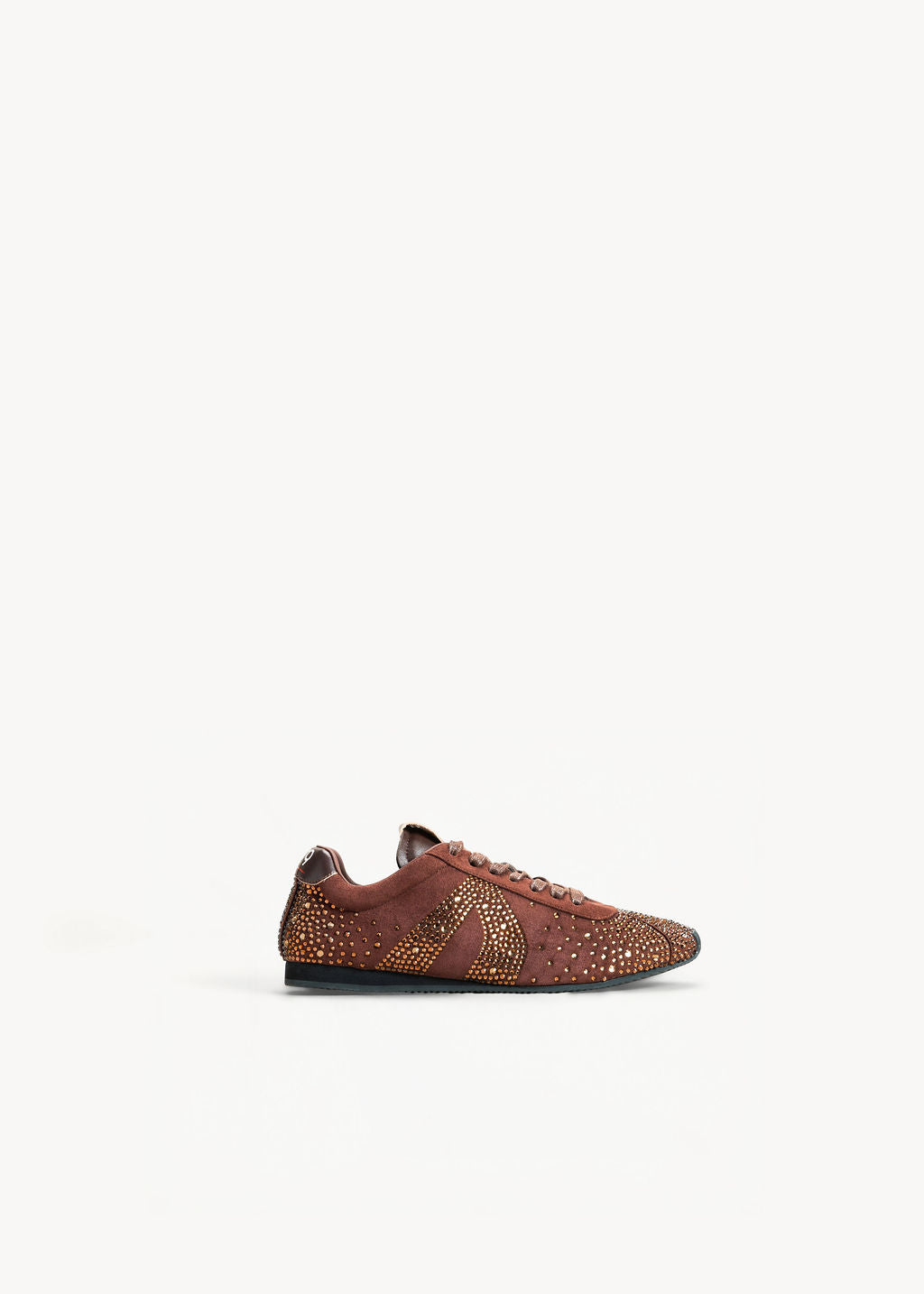 SIRI  - ESPRESSO SNEAKERS WITH RHINESTONES