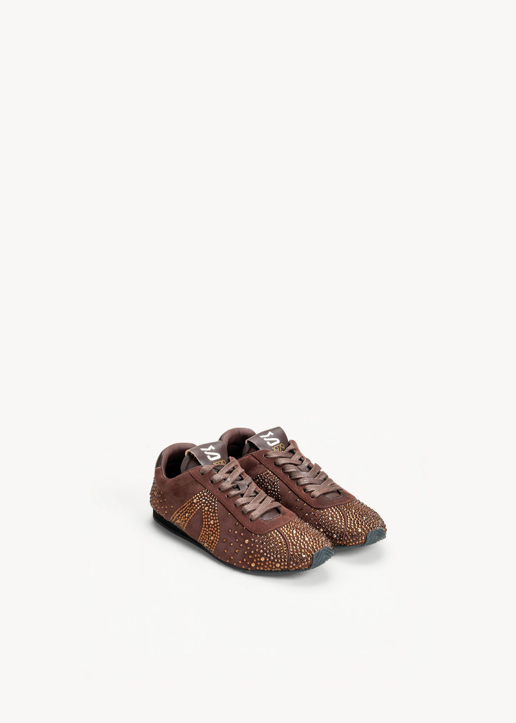 SIRI  - ESPRESSO SNEAKERS WITH RHINESTONES