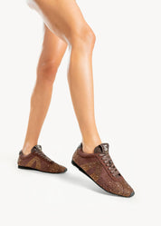 SIRI  - ESPRESSO SNEAKERS WITH RHINESTONES