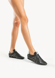 SOLE  - BLACK INK LEATHER SNEAKERS