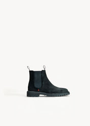 SHELBY  - BLACK INK WAXED SUEDE CHELSEA BOOT