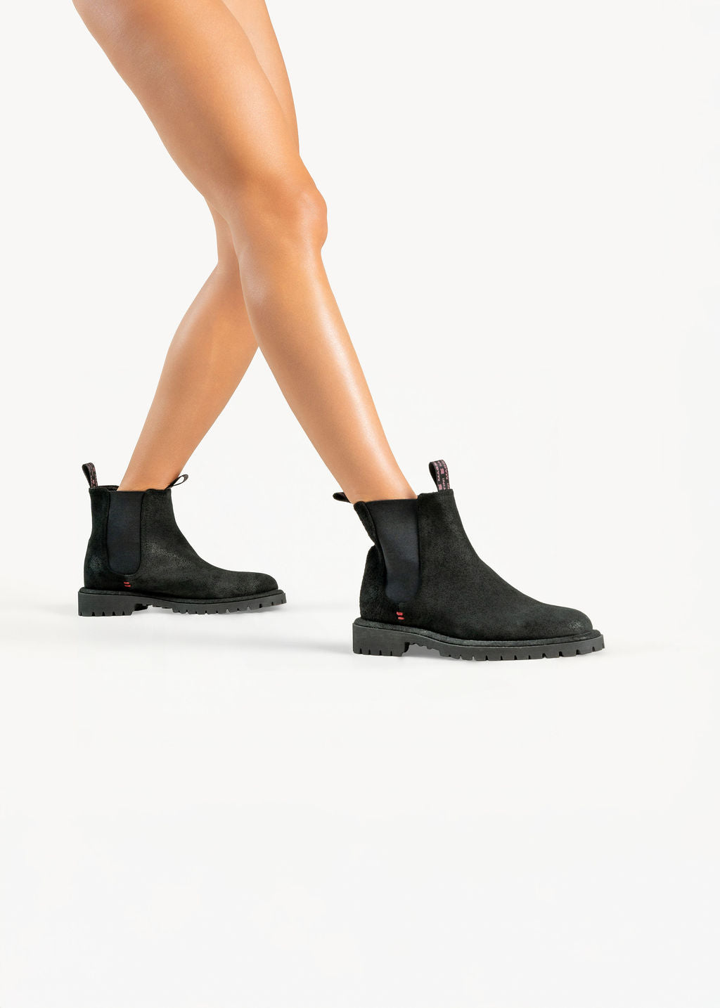 SHELBY  - BLACK INK WAXED SUEDE CHELSEA BOOT