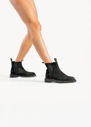 SHELBY  - BLACK INK WAXED SUEDE CHELSEA BOOT