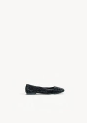 STAR  - BLACK INK FLATS WITH RHINESTONES