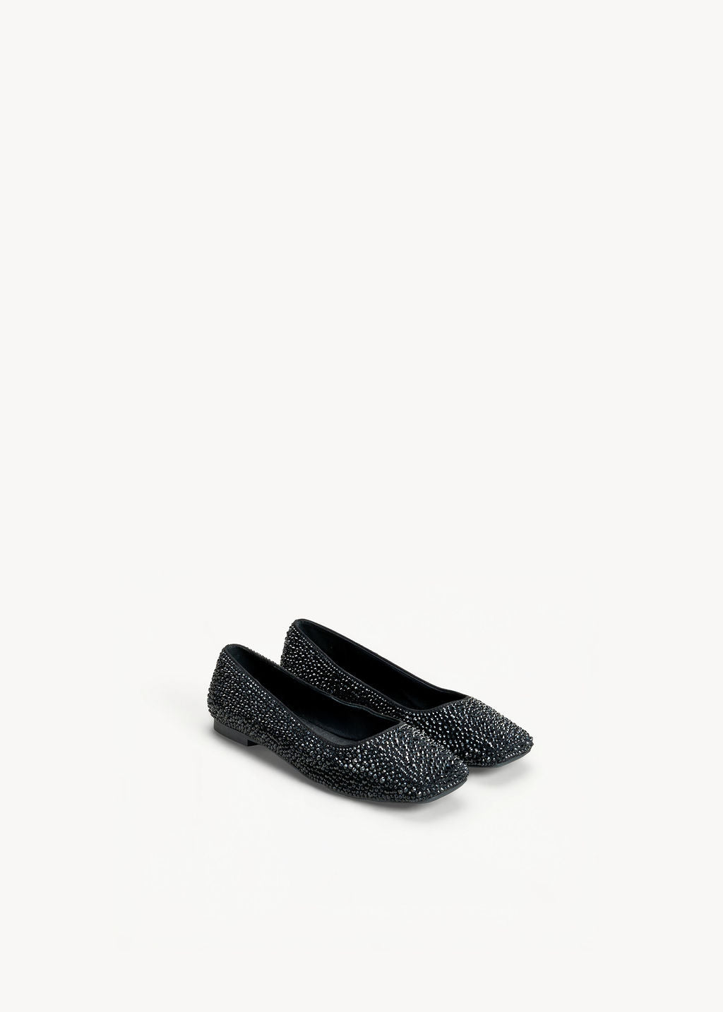 STAR  - BLACK INK FLATS WITH RHINESTONES