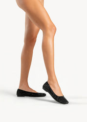 STAR  - BLACK INK FLATS WITH RHINESTONES