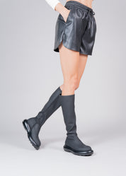 POSY - BLACK RUBBERIZED NEOPRENE STRETCH BOOT