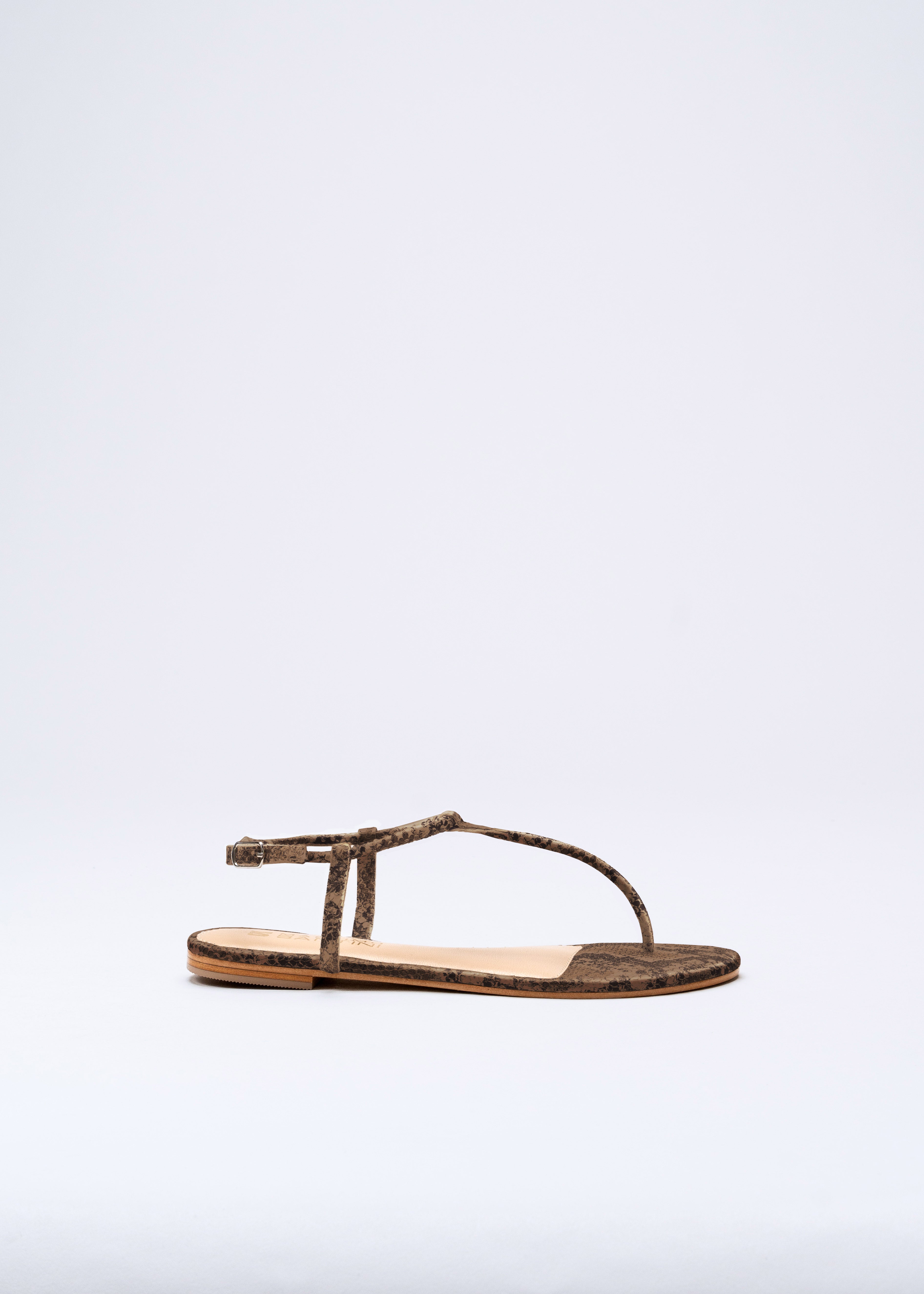 ROCIO - BROWN PRINTED PHYTON SANDALS