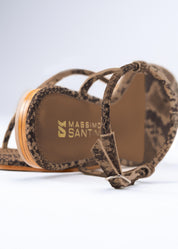 ROCIO - BROWN PRINTED PHYTON SANDALS