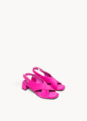 TAISIA - NEON BLUSH VELOUR SANDALS