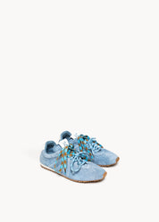 RIANNA - SNEAKERS IN VELOUR INDACO