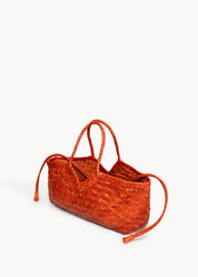 TYDE  - BITTER ORANGE SMALL WOVEN LEATHER BAG
