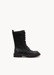 AMBRA -  BLACK ONYX KANSAS LEATHER ARMY BOOT