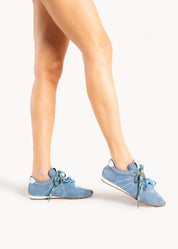 RIANNA - SNEAKERS IN VELOUR INDACO